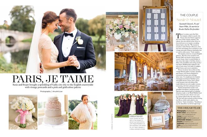 Brocket Hall Wedding in You & Your Wedding magazine photography by Anushe Low