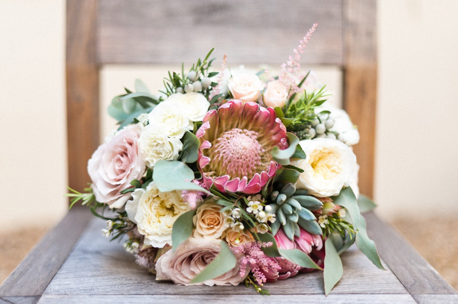 protea luxury wedding bouquet