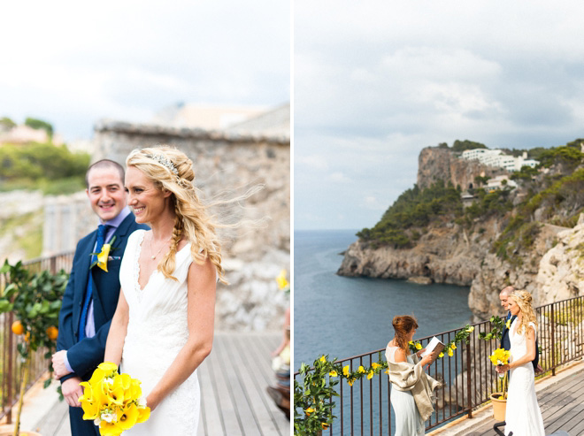 destination wedding cliffs backdrop