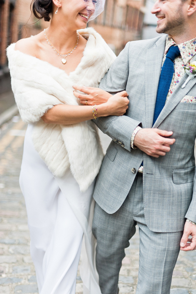 Amanda Wakely wedding gown & bespoke groom's suit