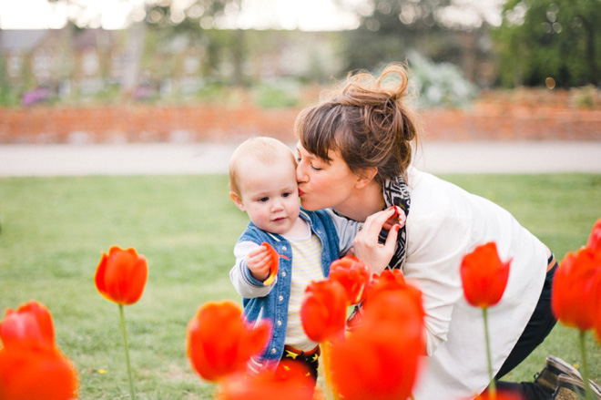 mummy and baby floral portrait