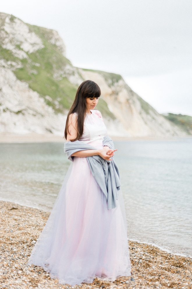 Bridal Portrait on beach tulle skirt